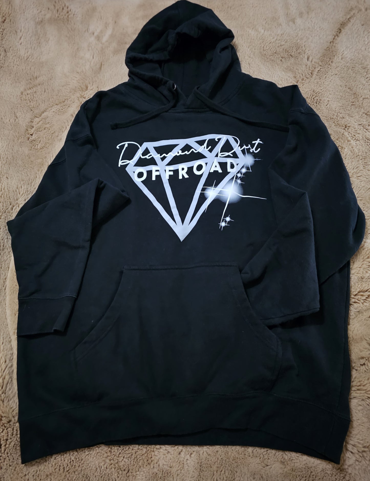 Black Diamond Dust Hoodie W/ PINK LOGO!