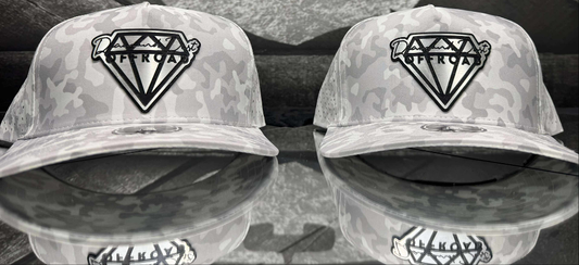White/grey camo snapback  - stainless logo WATERPROOF