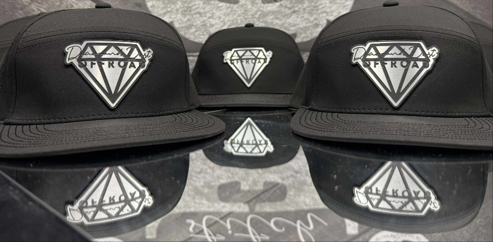 Black snapback flatbill - stainless logo WATERPROOF