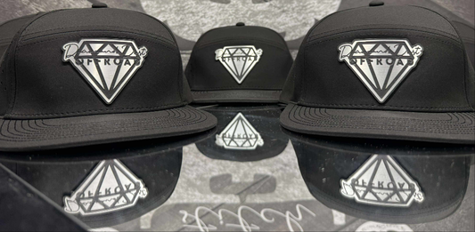 Black snapback flatbill - stainless logo WATERPROOF