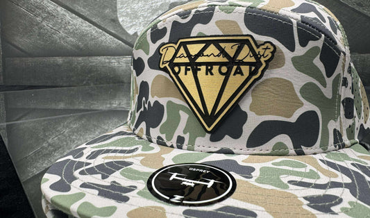 Green/gold/black camo waterproof snapback  - gold logo WATERPROOF