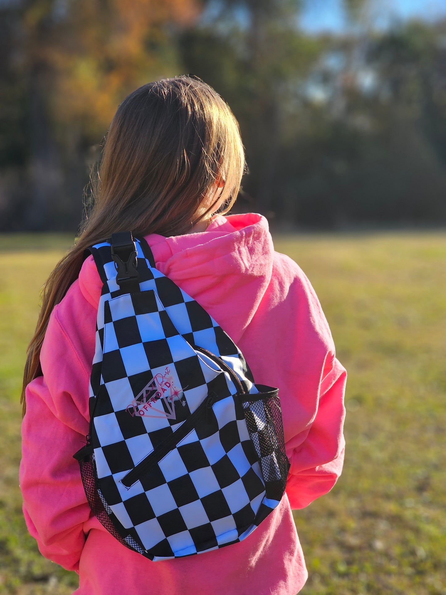 Checkered Sling Shoulder Bag