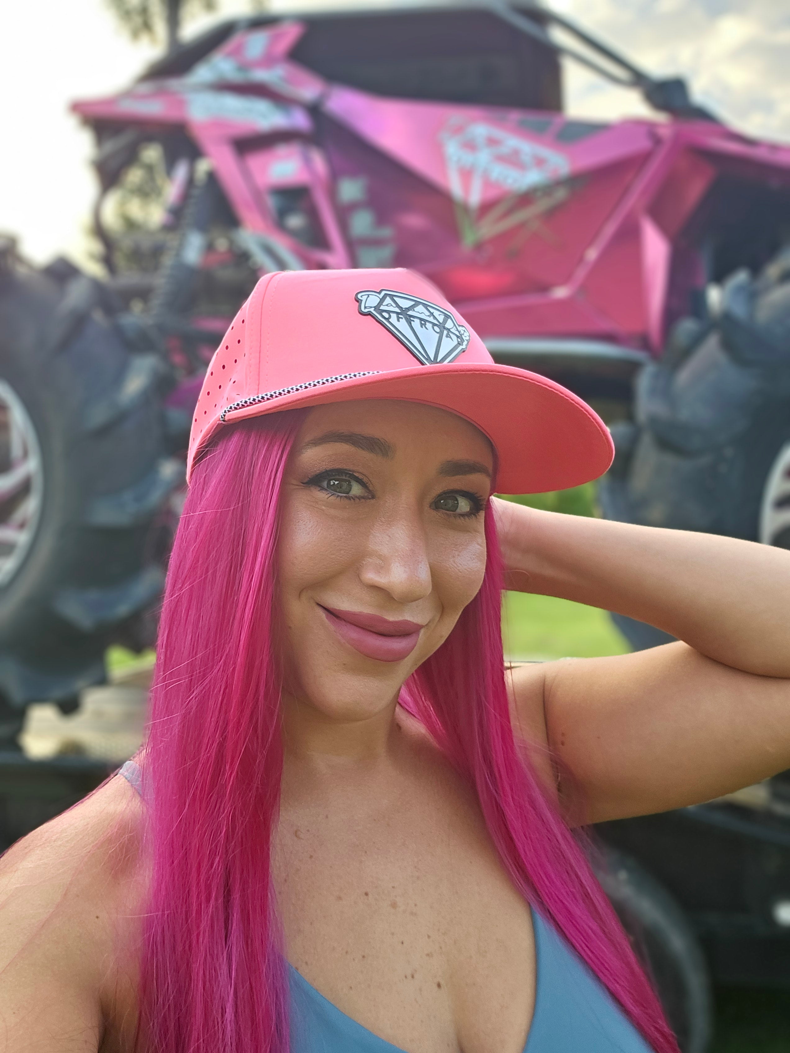 Neon pink with rope DIAMOND DUST hat – Diamond Dust Offroad