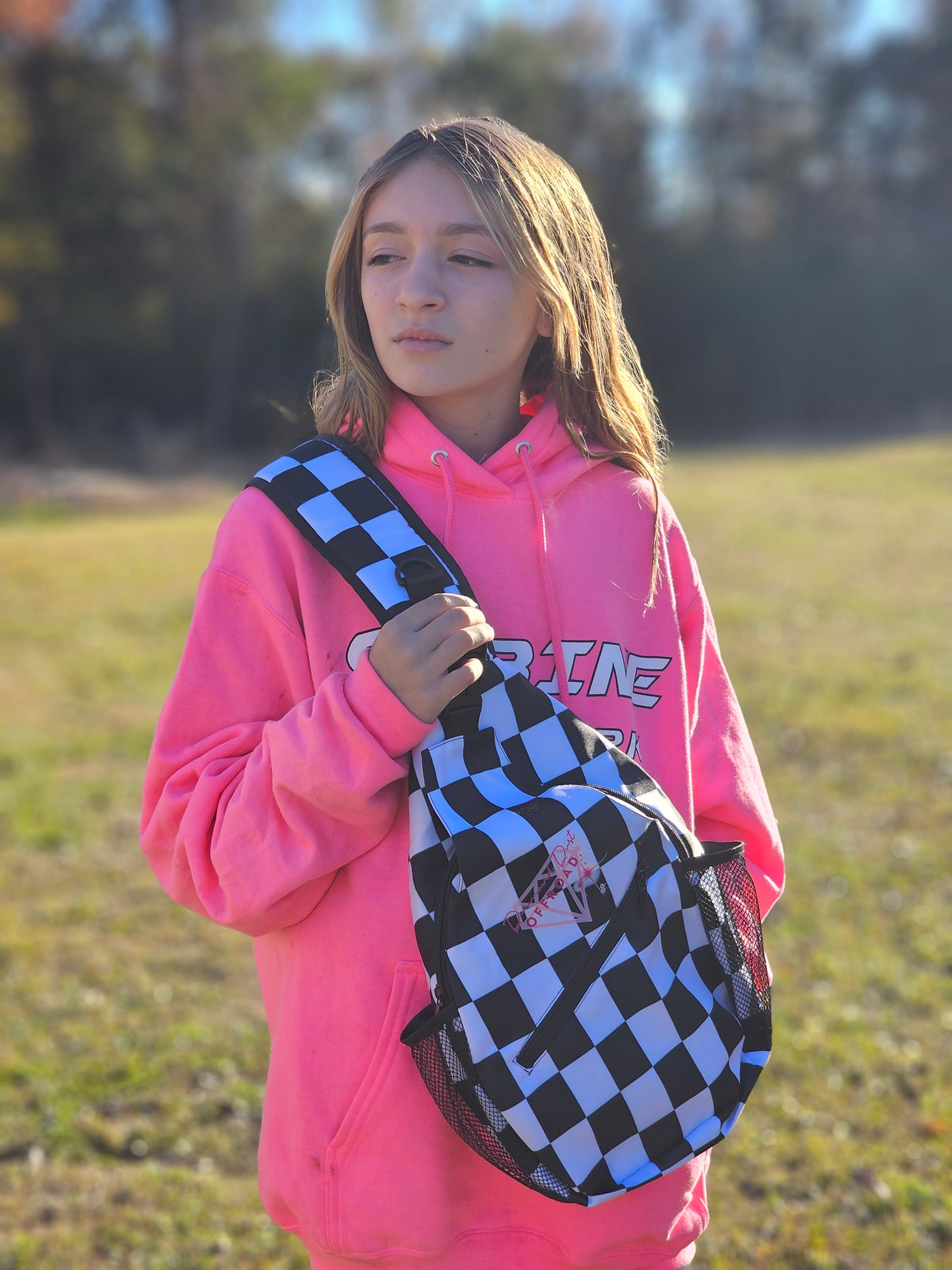 Checkered Sling Shoulder Bag