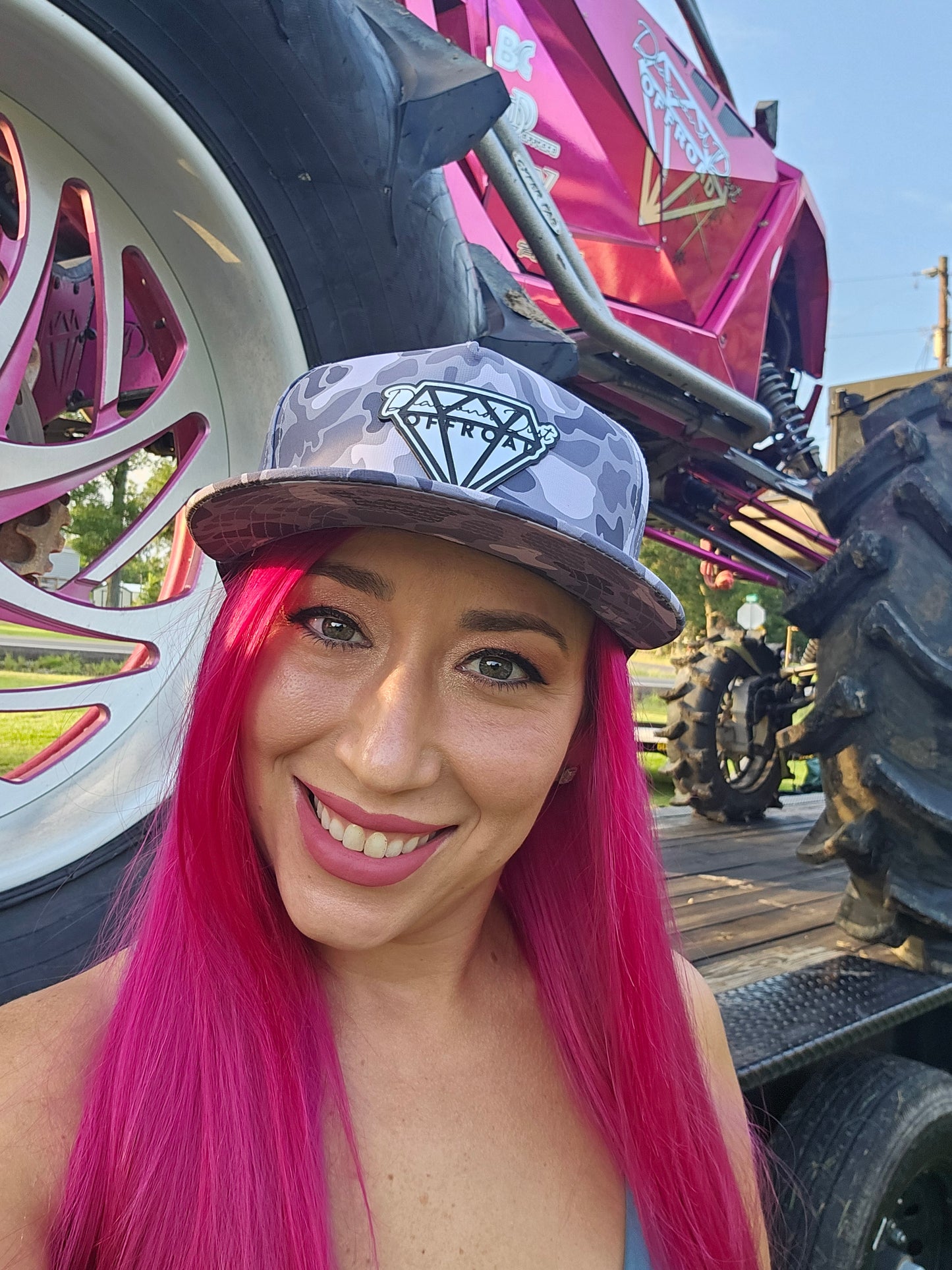 Camo dark grey DIAMOND DUST stainless logo hat - waterproof