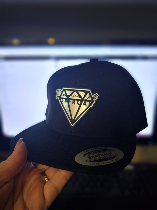 Black snapback flatbill - stainless logo