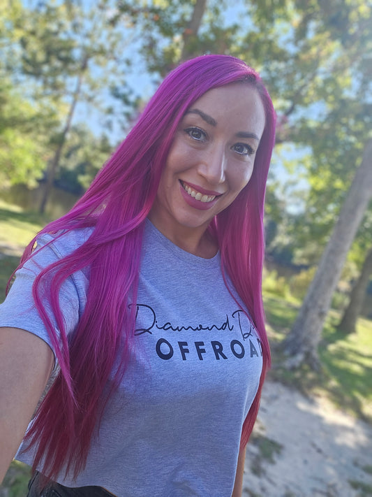 Crop top boxy tee women's shirt- diamond dust logo