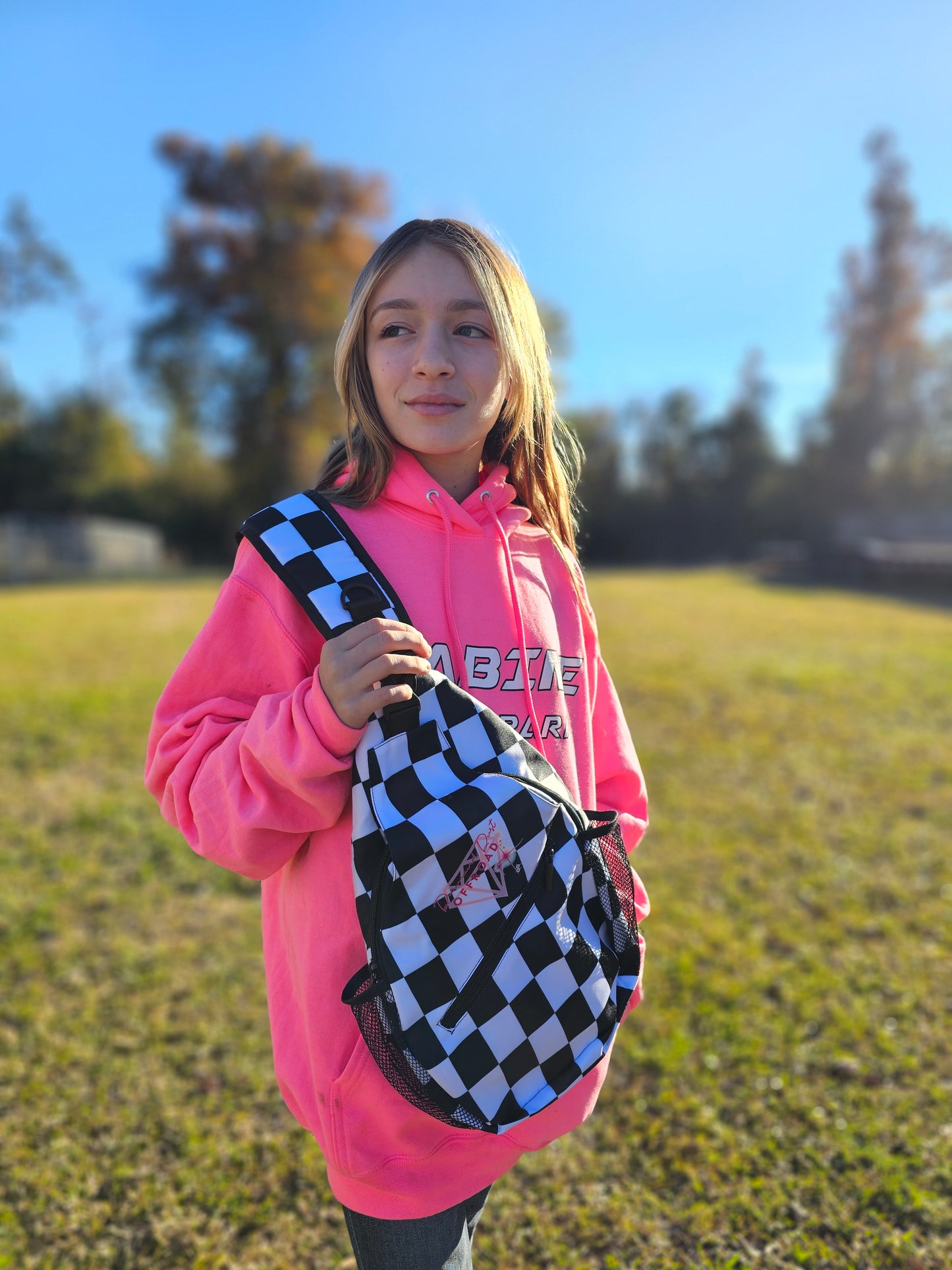 Checkered Sling Shoulder Bag